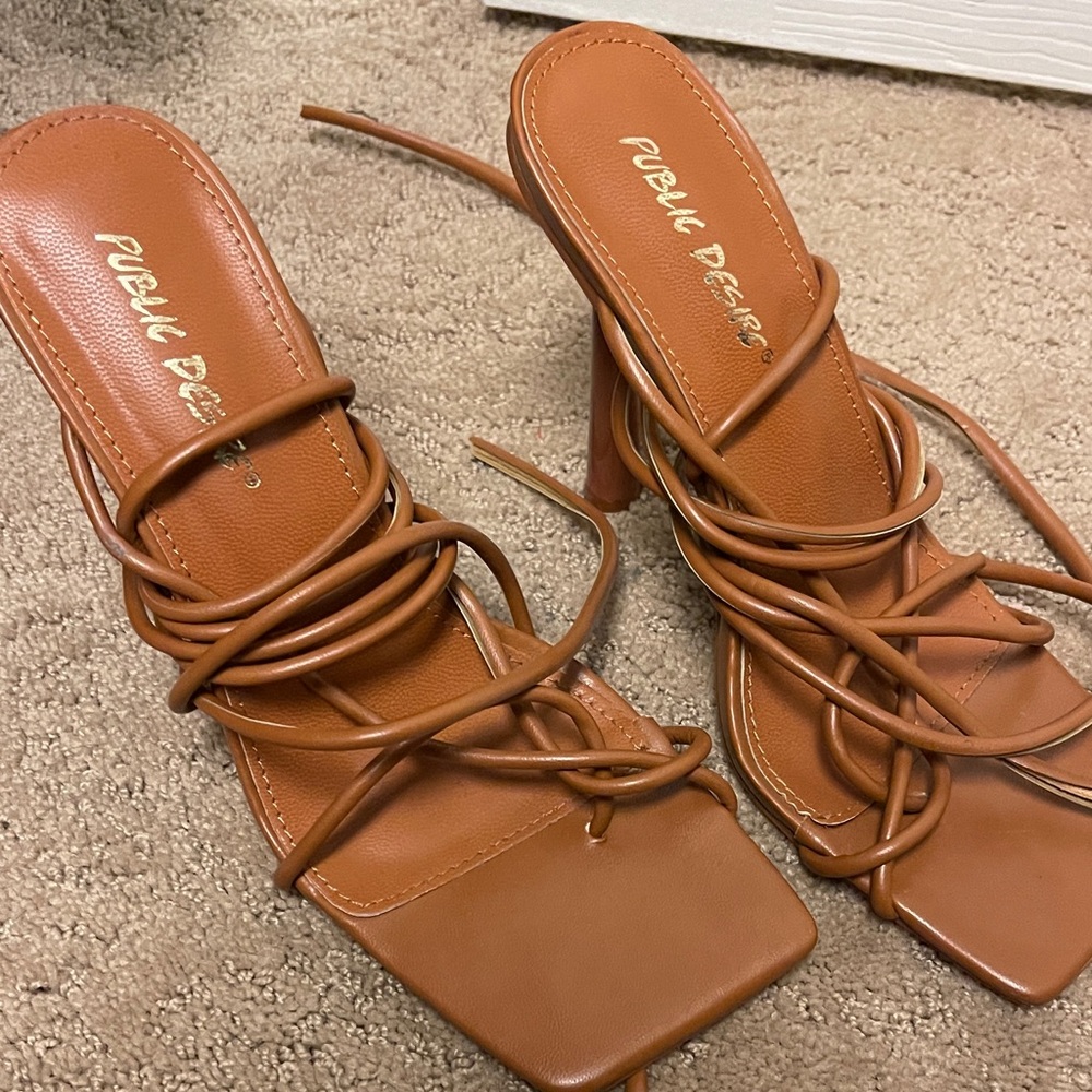 Brown Strappy Heels